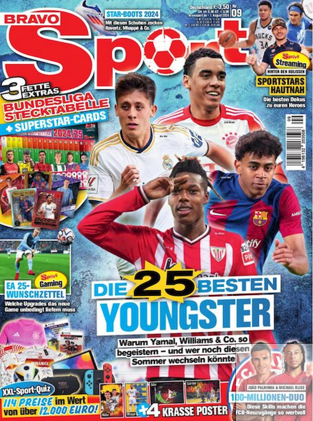 Bravo Sport Magasin Tyskland 2024-09 Nico Williams Lamine Yamal Originaludgave + Plakat