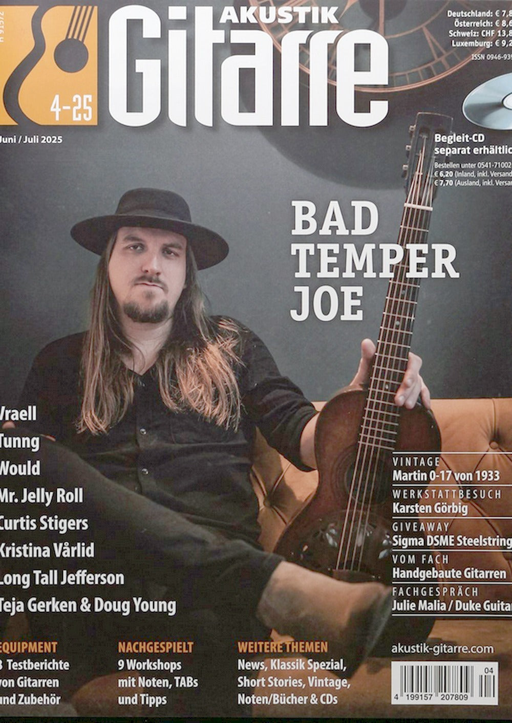 Akustik Gitarre Magazin Deutschland 2025-04 Bad Temper Joe Funn Would Mr. Jelly Roll Curtis Stigers