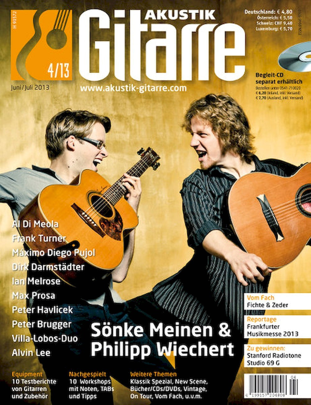 Akustik Gitarre Magazin Deutschland 2013-04 Sönke Meinen Philipp Wiechert Al Di Meola Frank Turner Máximo Diego Pujol