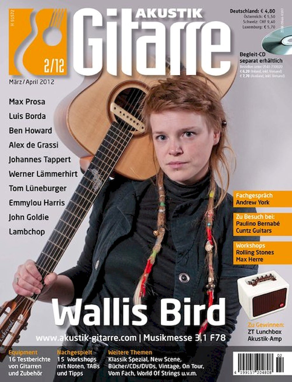 Akustik Gitarre Magazine Germany 2012-02 Wallis Bird Max Prosa Luis Borda
