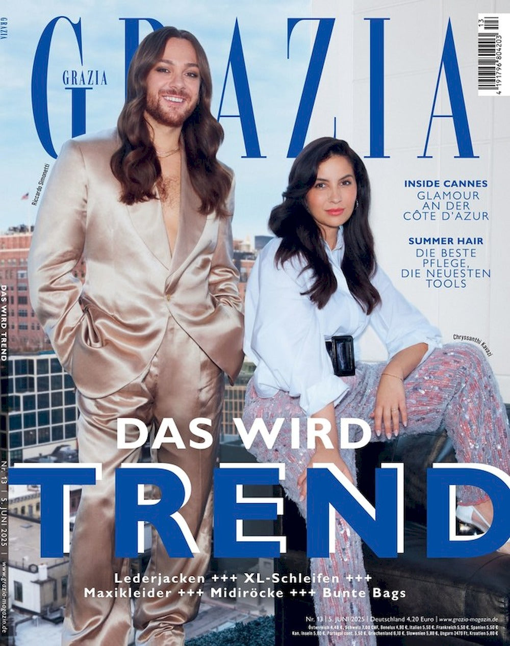 Grazia Magazin Deutschland 2025-13 Riccardo Simonetti Chryssanthi Kavazi