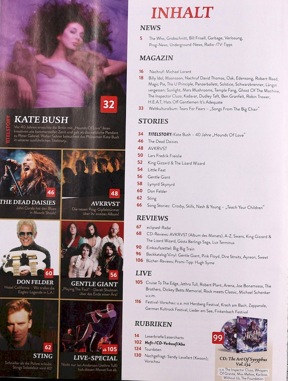 Eclipsed Magazin Deutschland 2025-06 Kate Bush Sting Gentle Giant #271