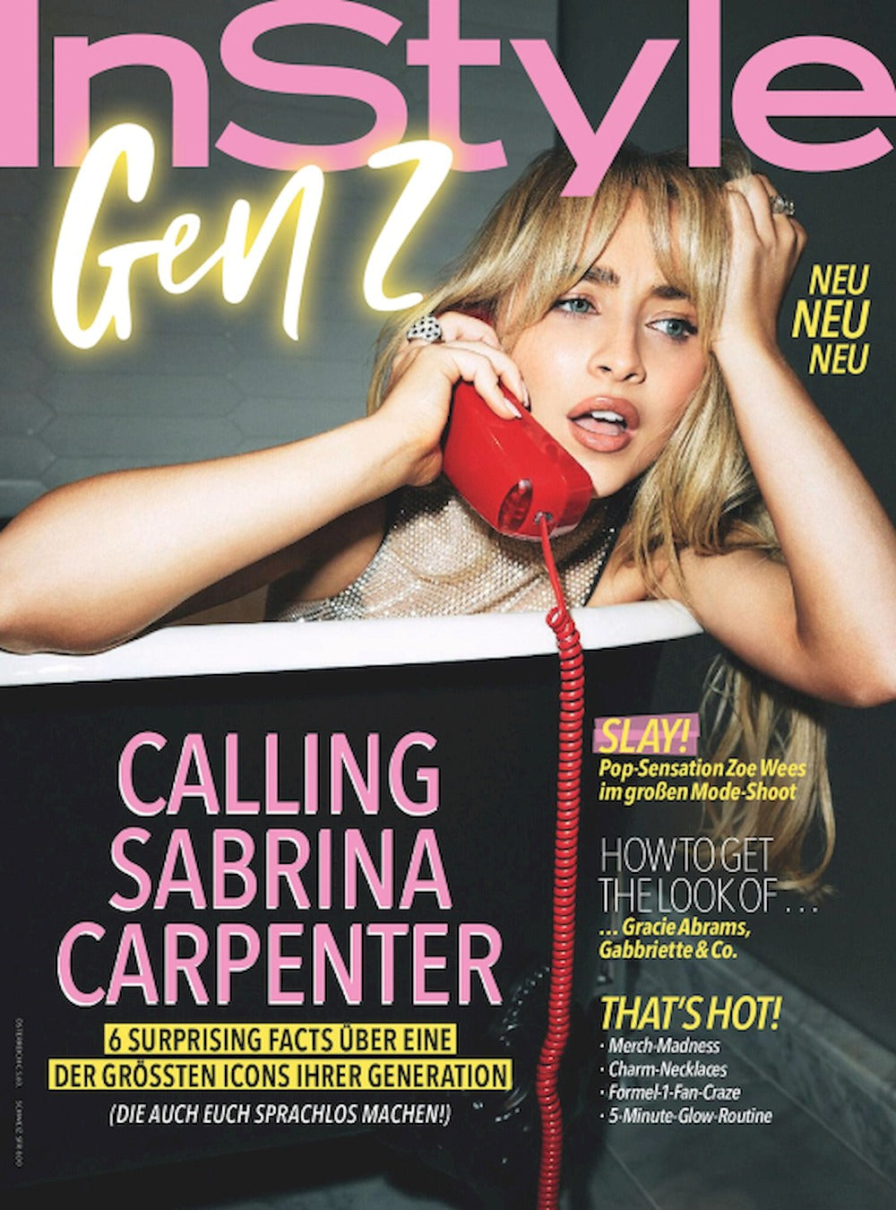 InStyle GenZ Tijdschrift Duitsland 2025 Sabrina Carpenter Zoe Wees Originele uitgave