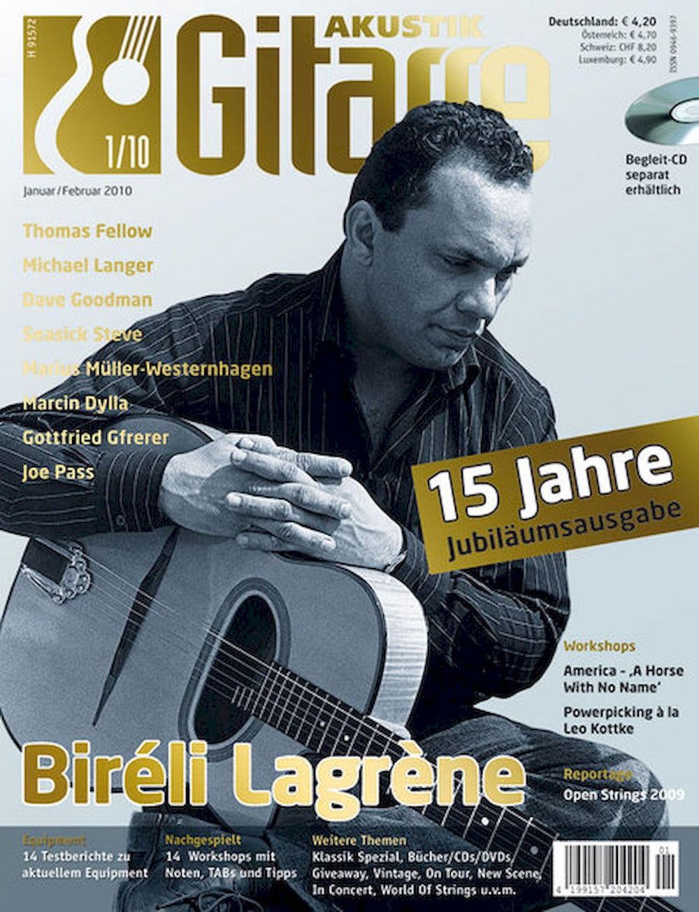Akustik Gitarre Magazin Deutschland 2010-01 Bireli Lagrene Thomas Fellow Michael Langer Dave Goodman Spasick Steve