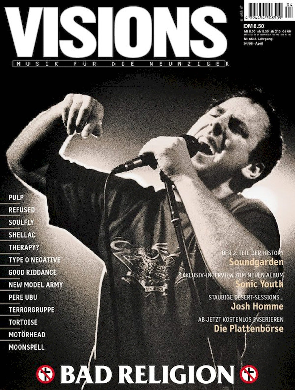 Visions Magazin Deutschland 1998-04 Bad Religion Sonic Youth Soulfly Model Army #65