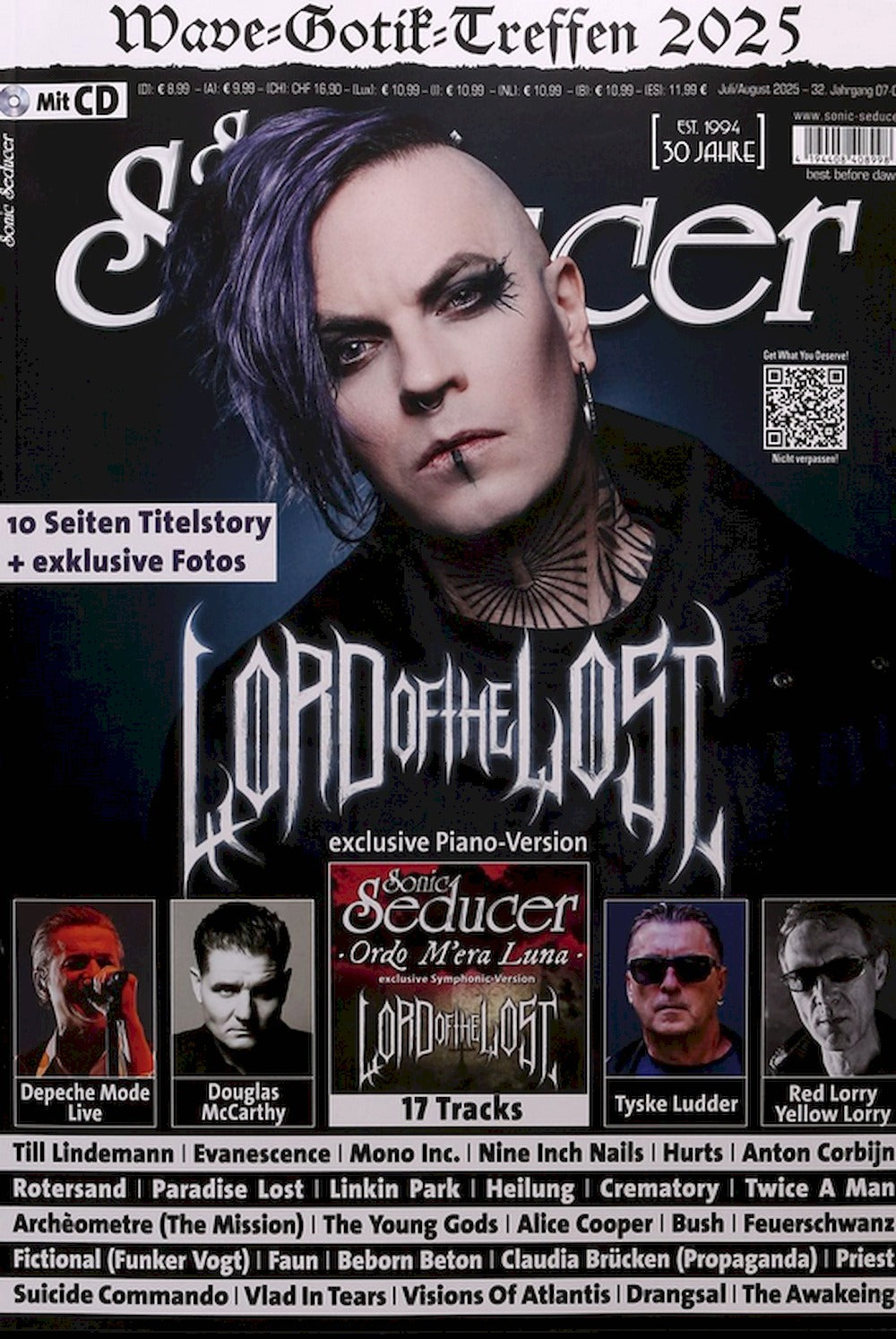 Sonic Seducer Magazin Deutschland 2025-07+08 Lord Of The Lost Depeche Mode