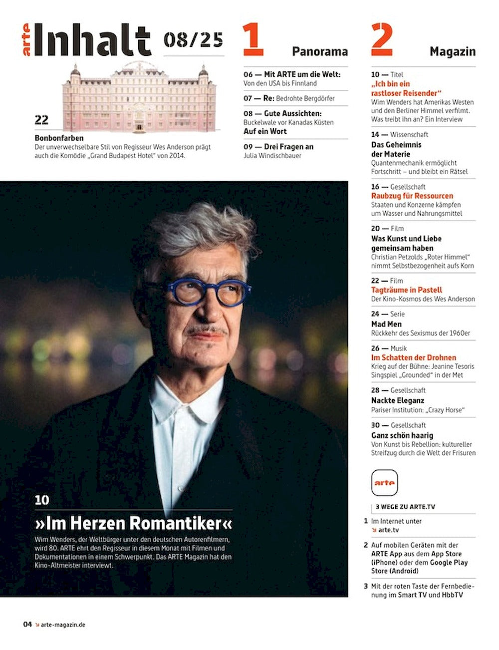 Arte Magazine Germany 2025-08 Wim Wenders