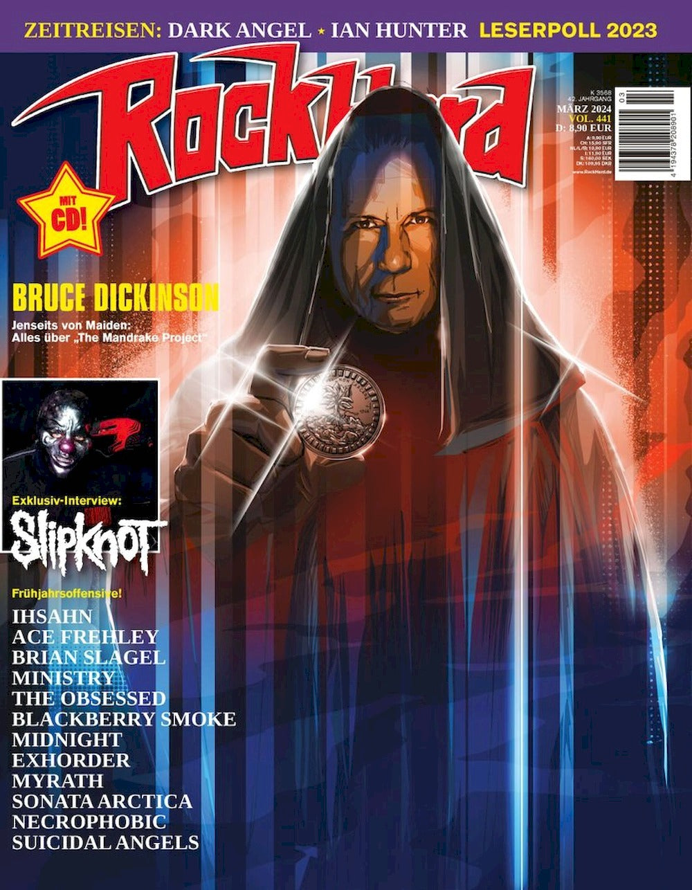 Rock Hard Magazin Deutschland 2024-03 Bruce Dickinson Slipknot Dark Angel #441