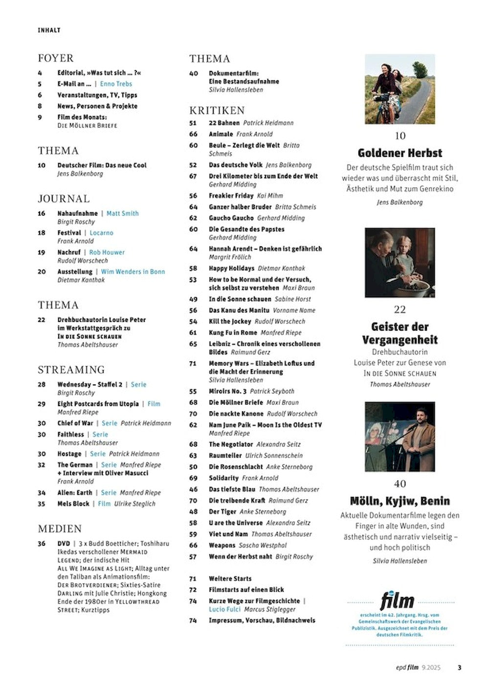 EPD Film Magazine Germany 2025-09 Lena Urzendowsky