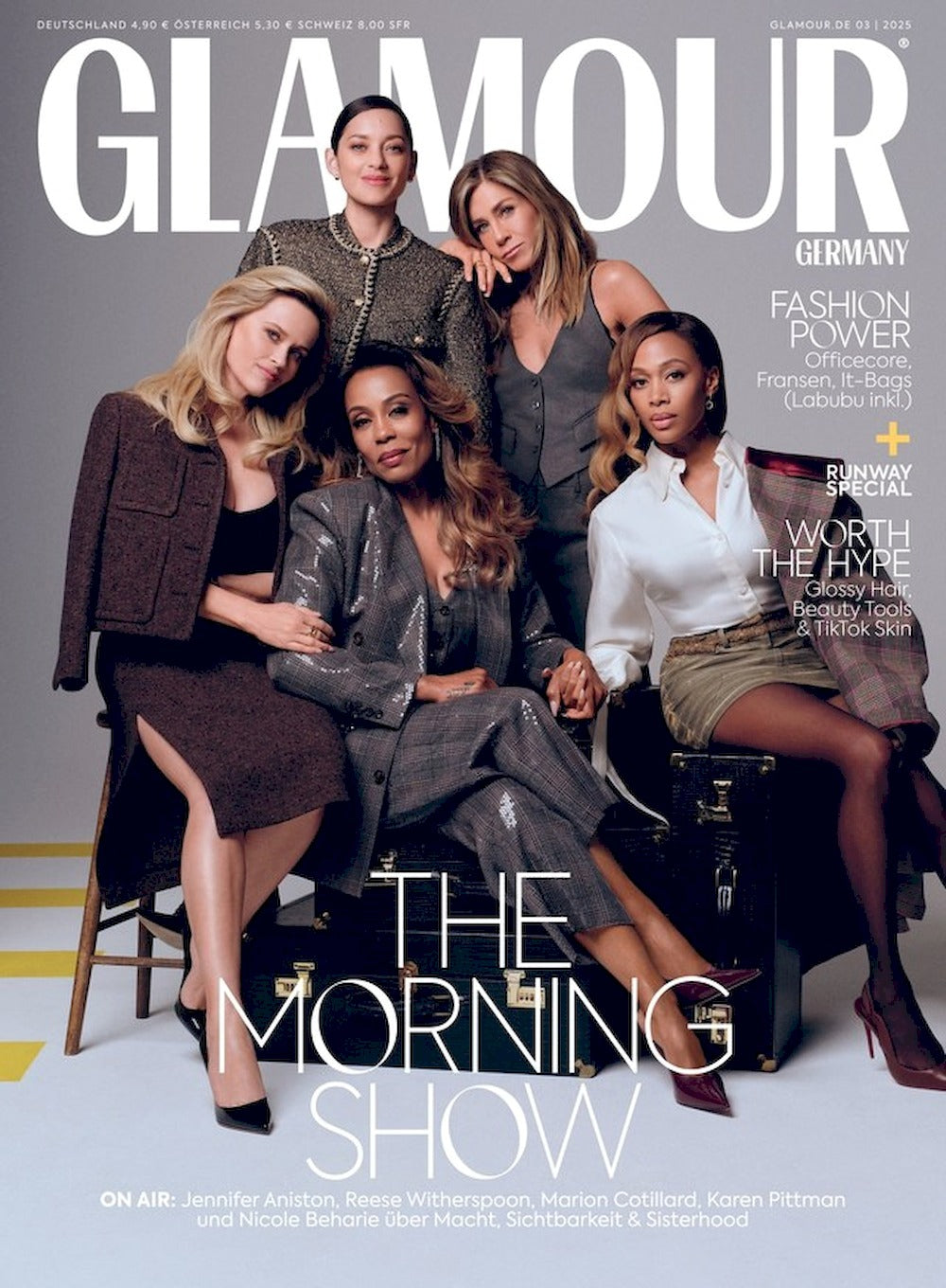 Glamour Magazin Deutschland 2025-03 Aniston Witherspoon Cotillard Beharie Pittman
