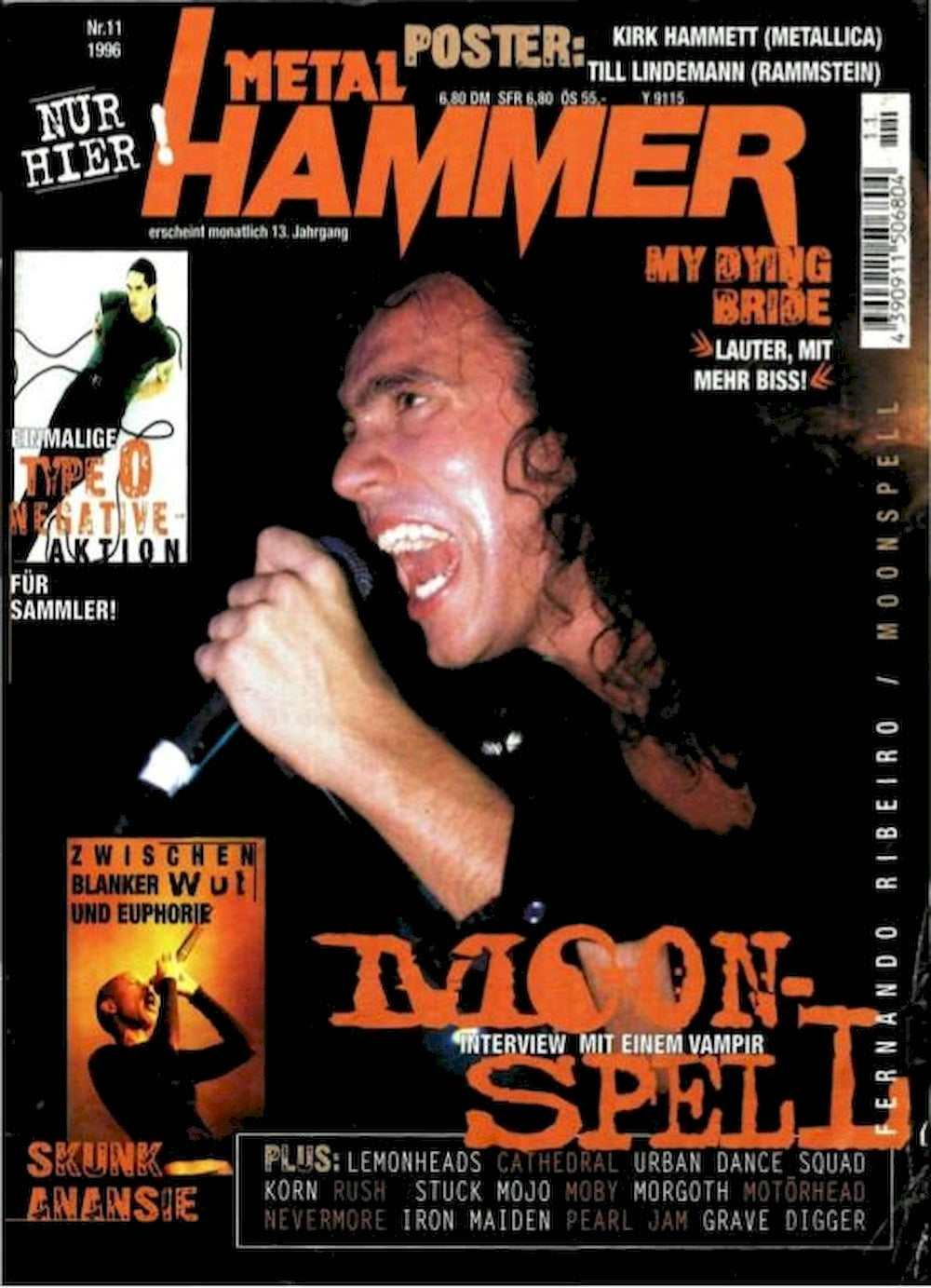 Metal Hammer Magazin Deutschland 1996-11 Moonspell