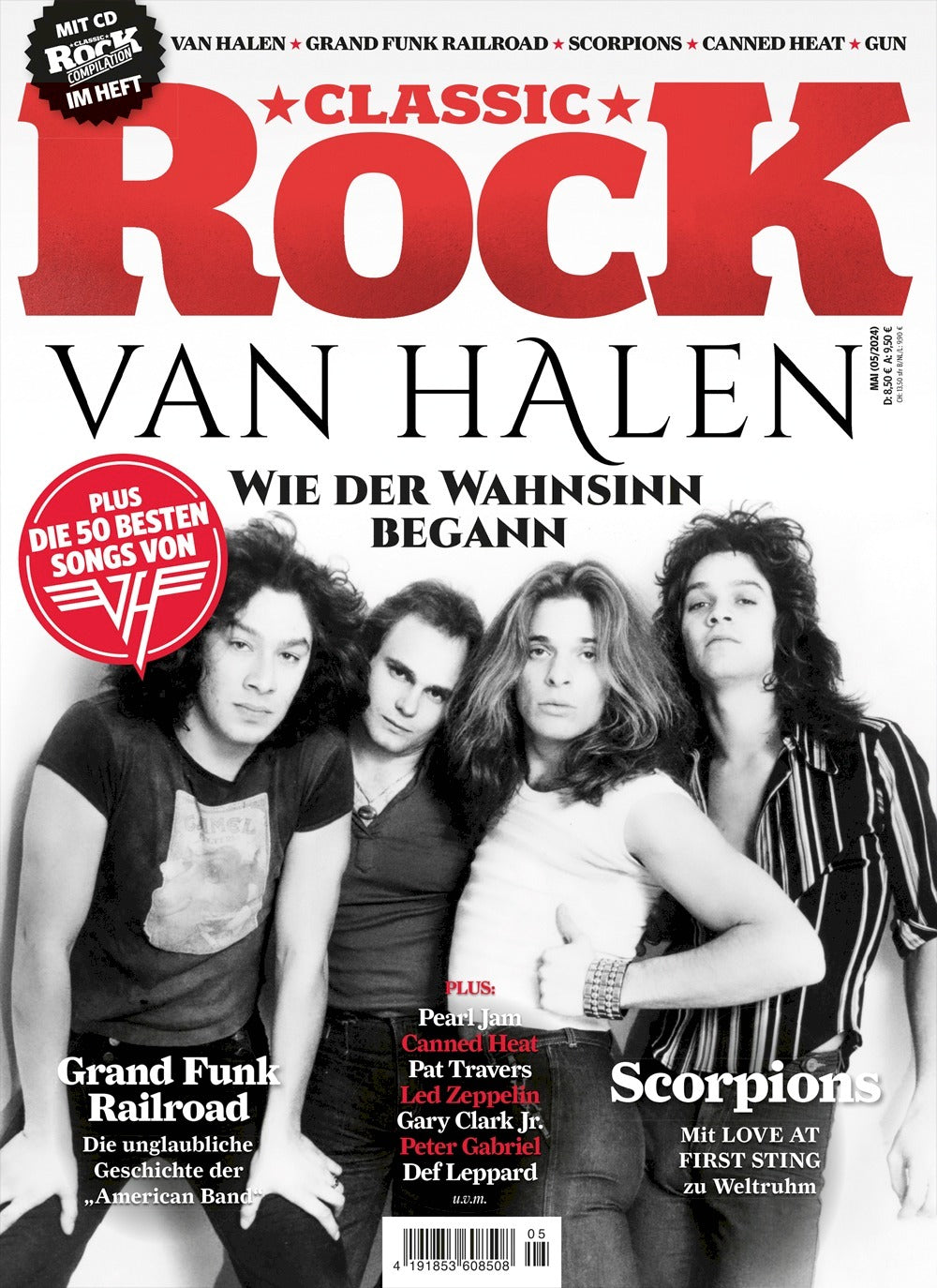 Classic Rock Magazin Deutschland 2024-05 Van Halen Grand Funk #129 + CD