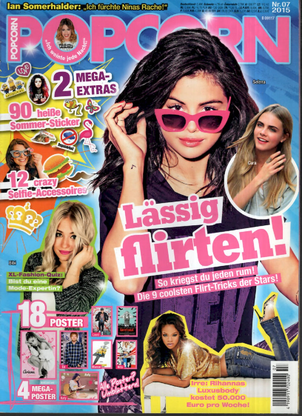 Popcorn Magazin Deutschland 2015-07 Selena Gomez Cara Delevingne Rihanna