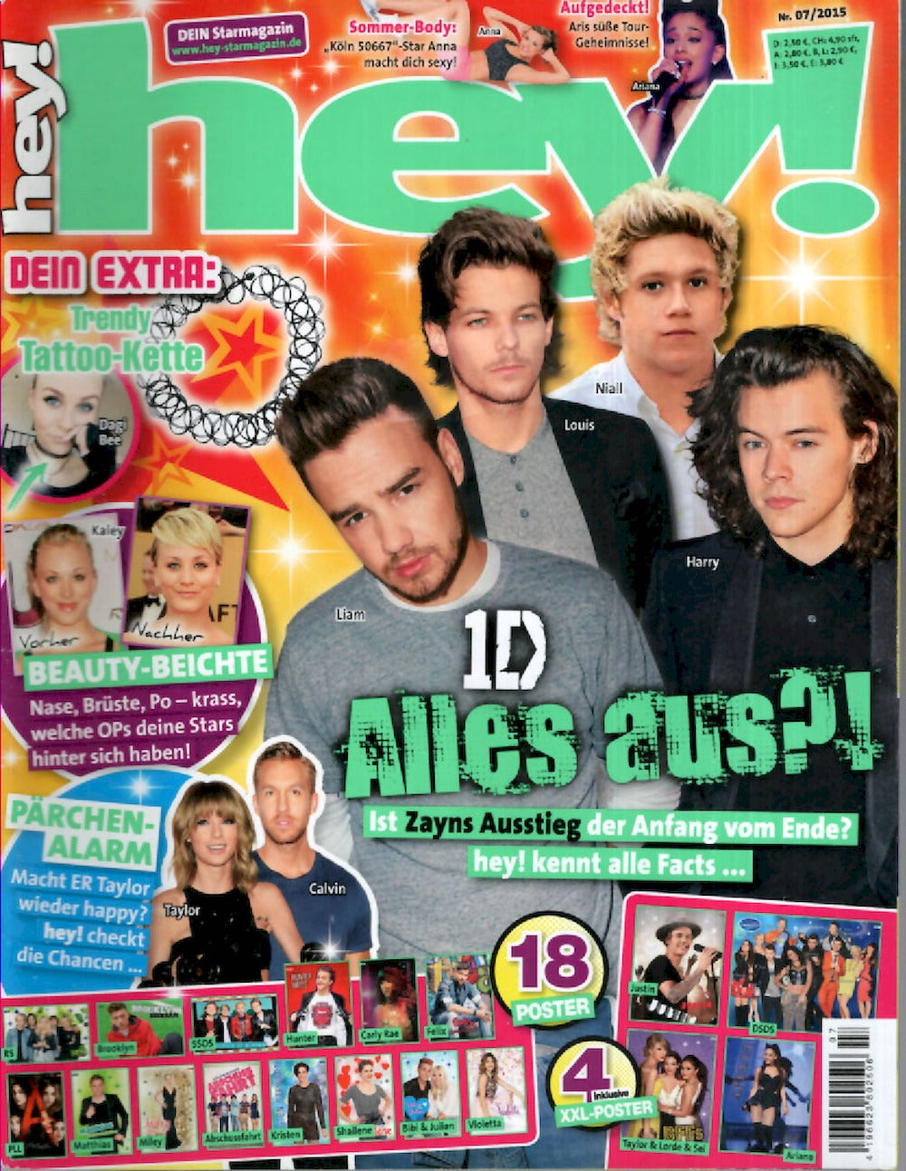 Hey Magazin Deutschland 2015-07 One Direction Taylor Swift Ariana Grande