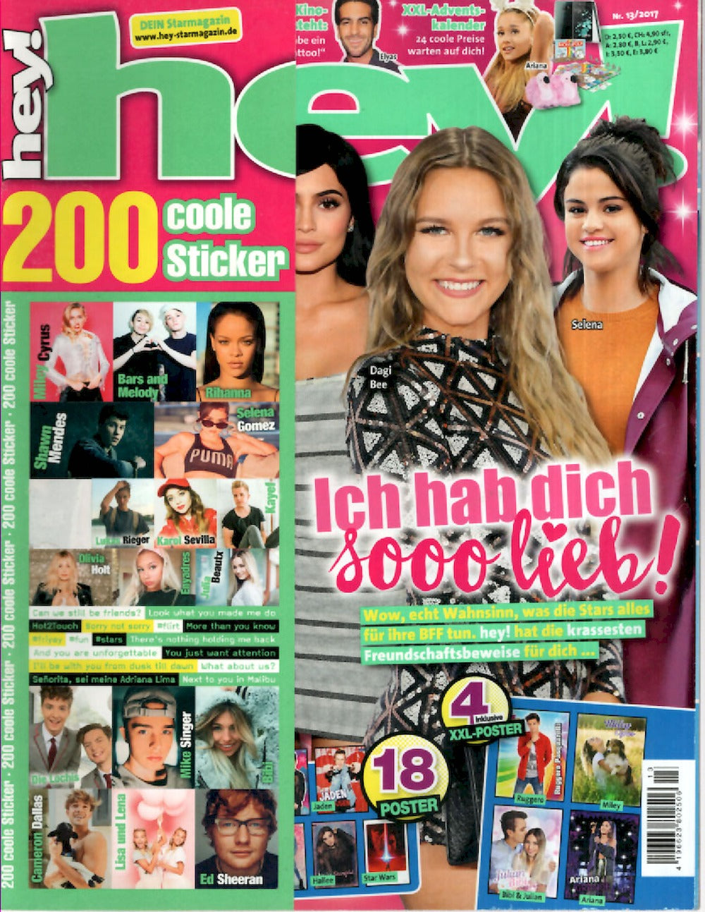 Hey Magasin Tyskland 2016 Selena Gomez + Poster Rihanna Bars Melody Etc Dagi Bee Originaludgave