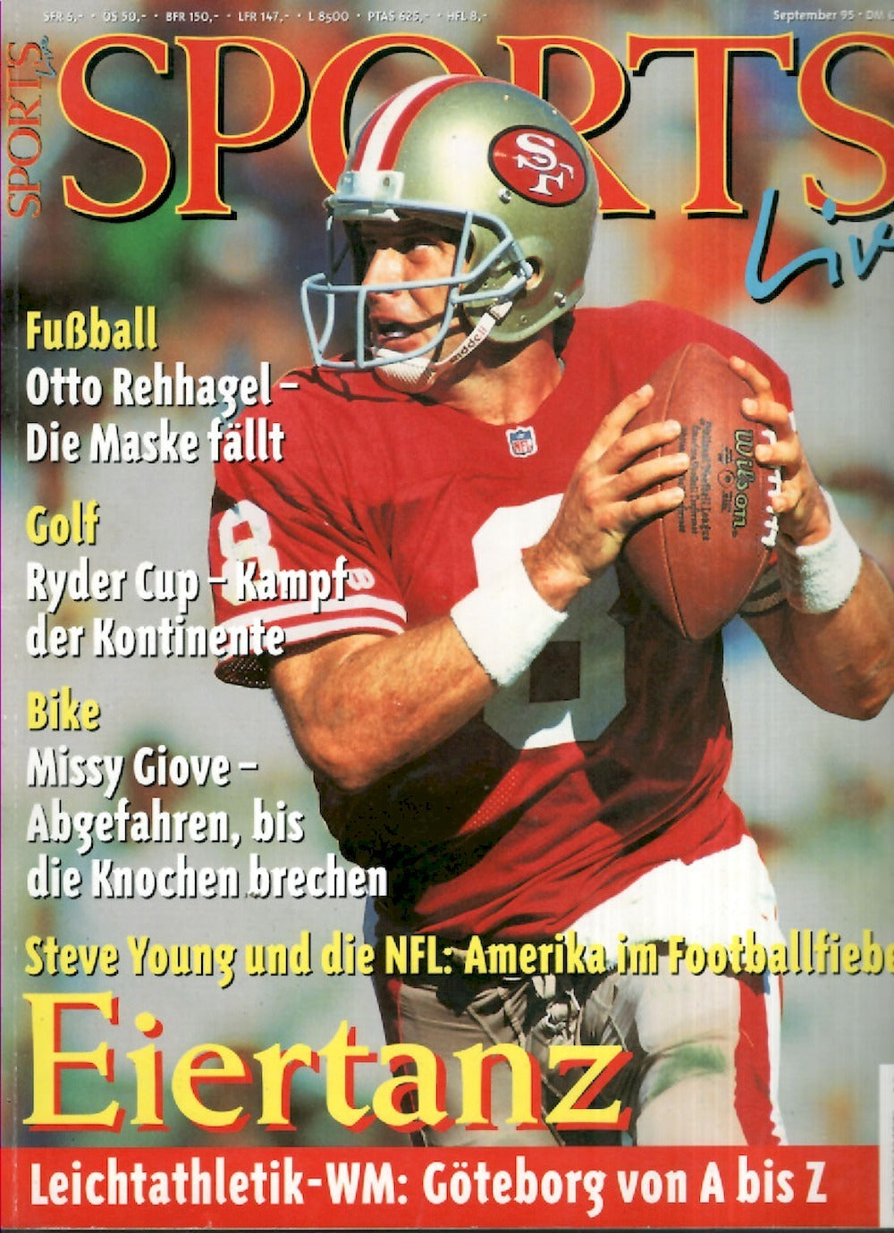 Sports Live Magazin Deutschland 1995-09 Steve Young Missy Giove Otto Rehagel
