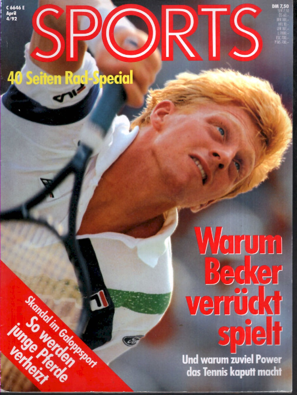 Sports Magazin Deutschland 1992-04 Boris Becker