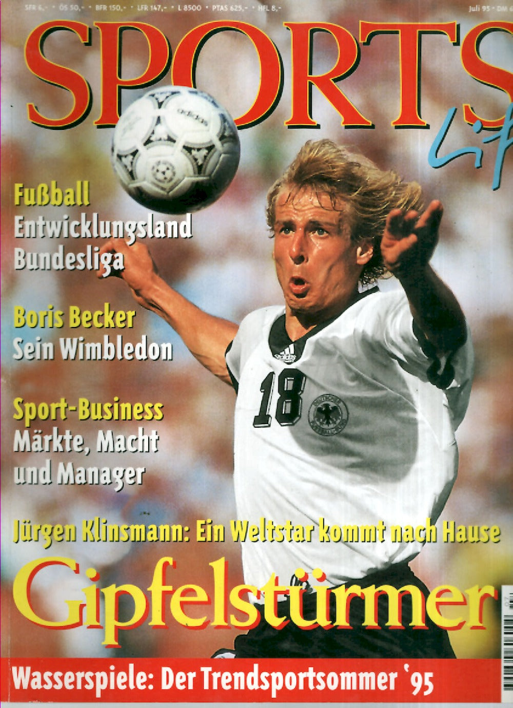 Sports Live Magazin Deutschland 1995-07 Jürgen Klinsmann Boris Becker