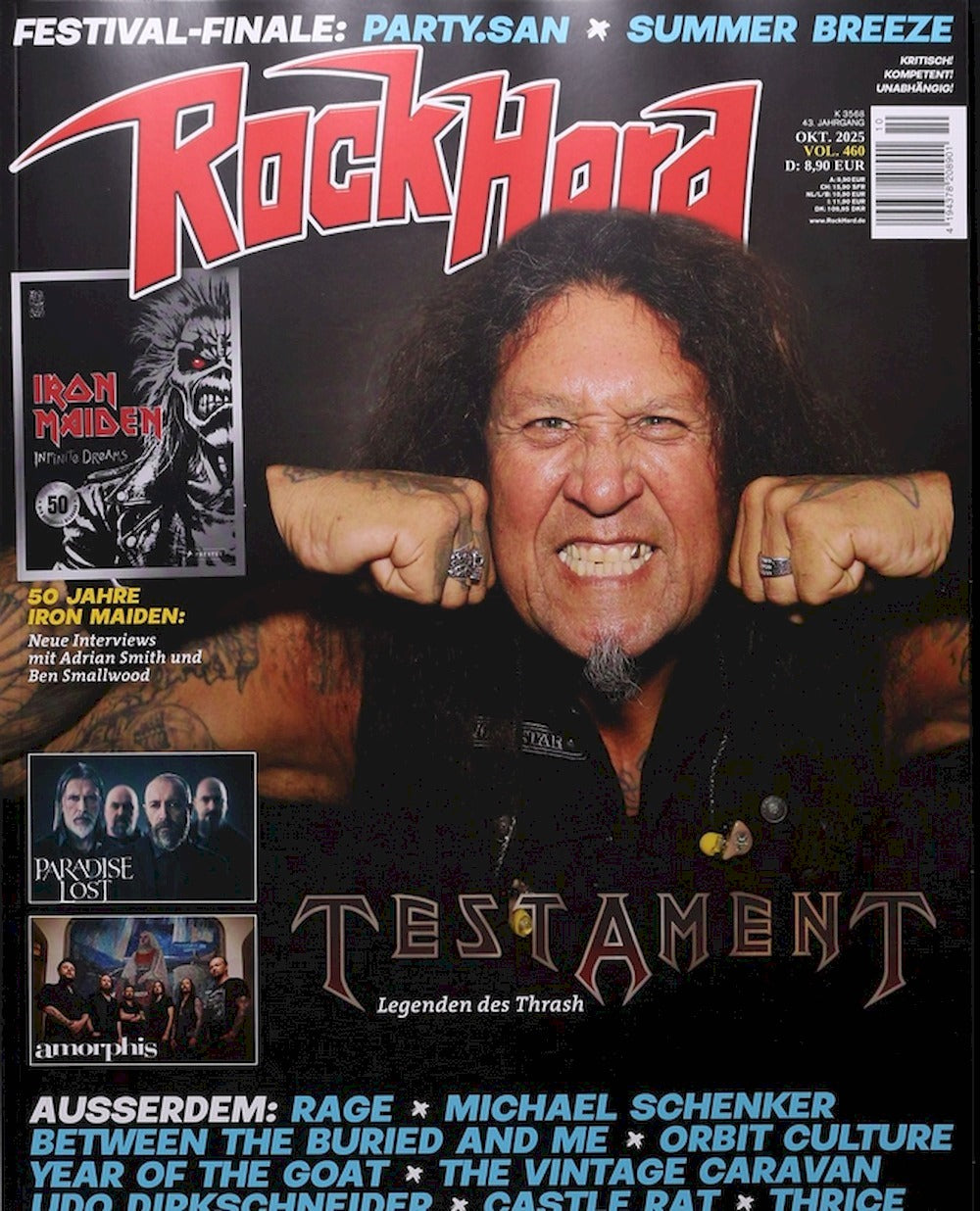 Rock Hard Magazin Deutschland 2025-10 Testament Amorphis #460 + Poster