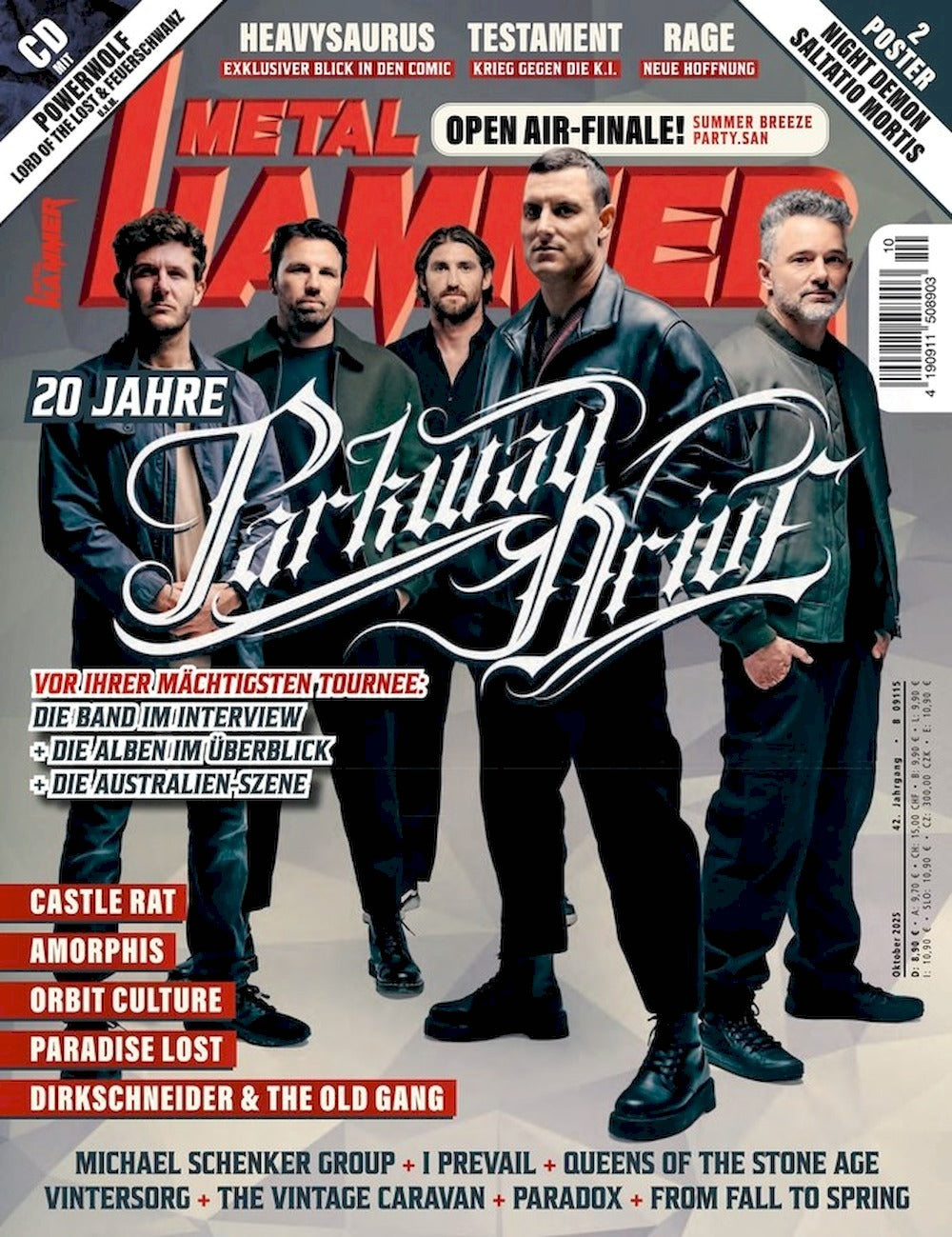 Metal Hammer Magazine Germany 2025-10 Parkway Drive Castle + Poster Night Demon + CD