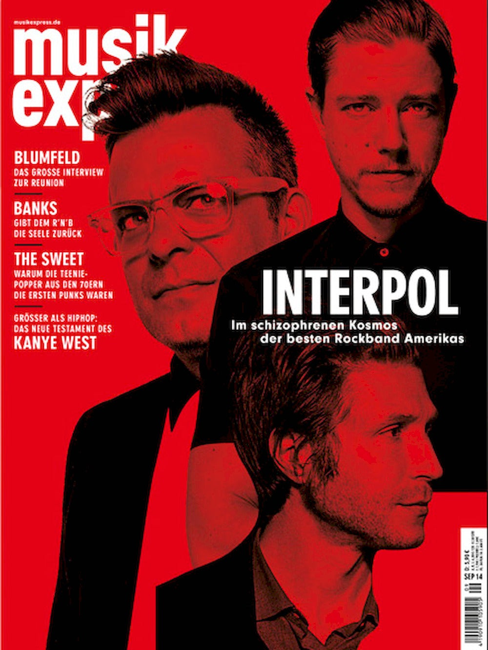 Musikexpress Magazine Germany 2014-09 – Interpol Banks The Sweet – Original Print Issue