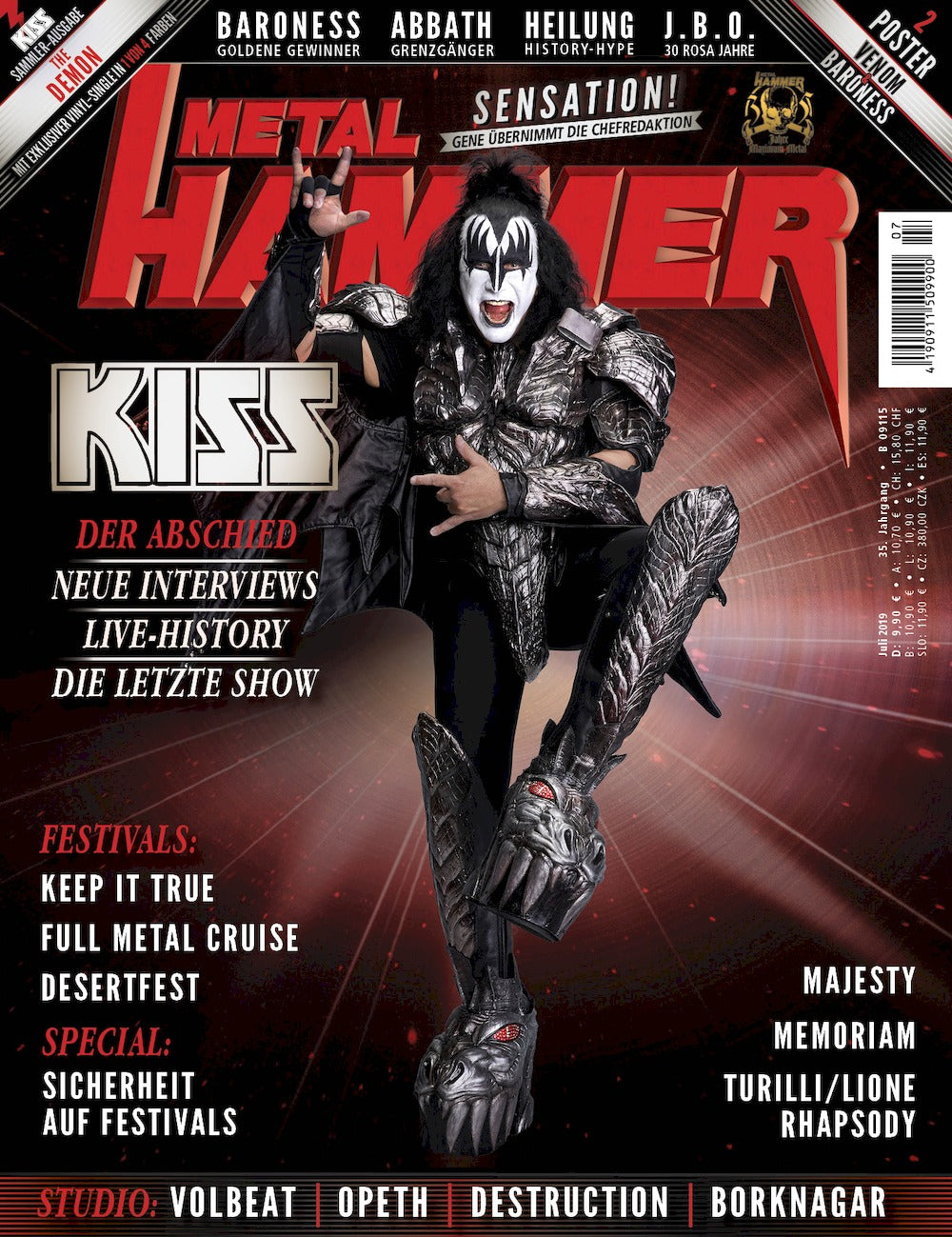 Metal Hammer Magazin Deutschland 2019-07 Kiss Baroness Abbath