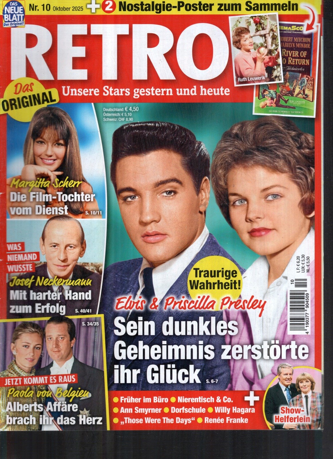 Retro Rivista Germania 2025-10 Elvis Priscilla Presley + Poster