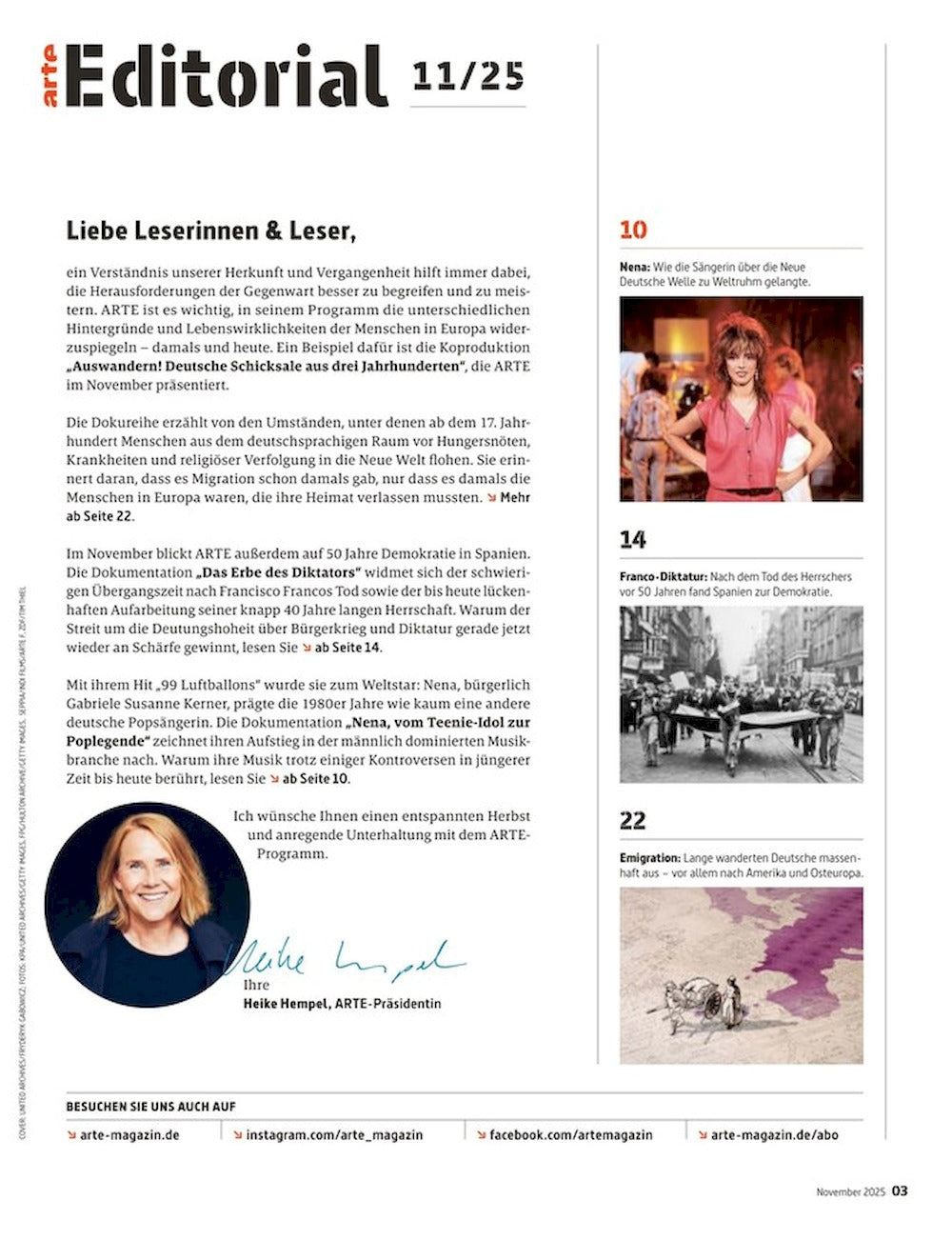 Arte Magazin Deutschland 2025-11 Nena Roland Emmerich
