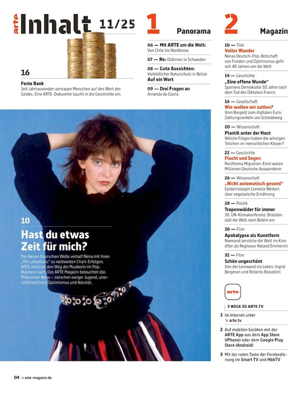 Arte Magazin Deutschland 2025-11 Nena Roland Emmerich