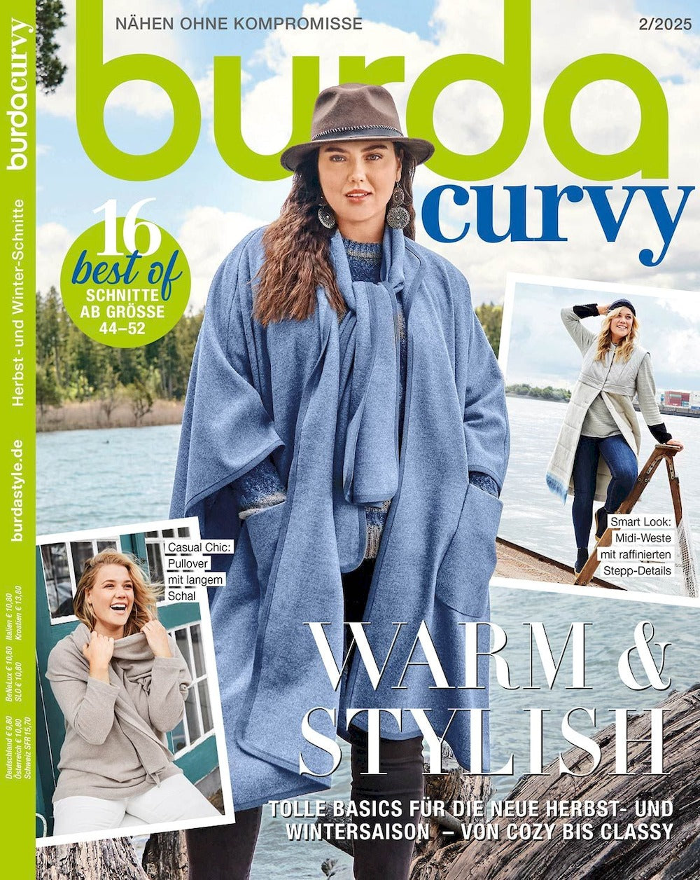 Burda Curvy Magazin Deutschland 2025-02 Plus-Size-Mode Herbst-Winter-Mode Nähschnittmuster + Schnittmuster