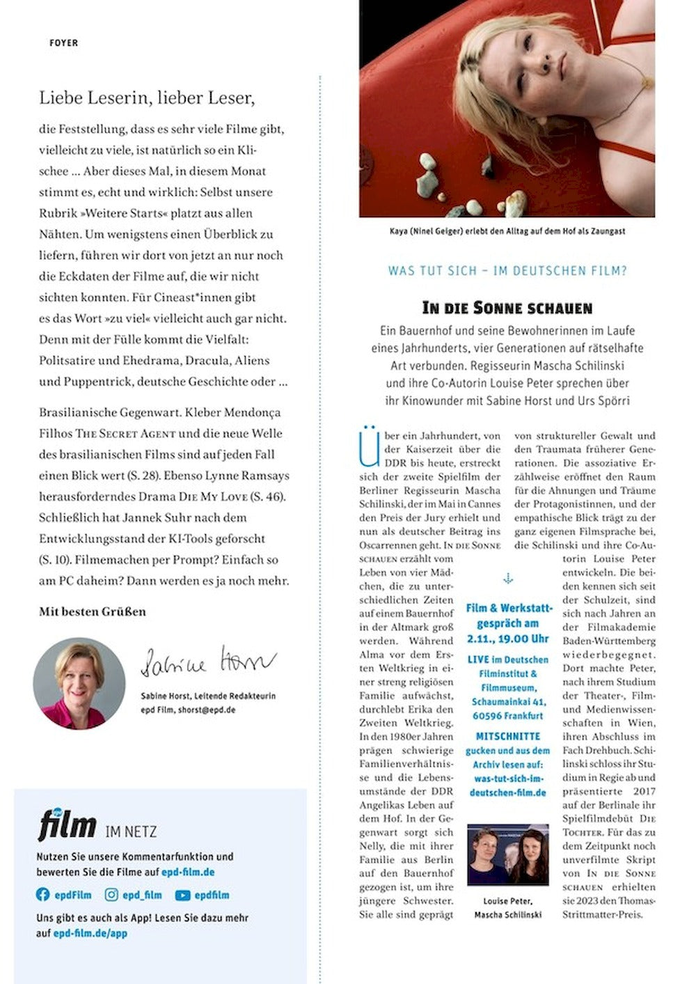 EPD Film Magazin Deutschland 2025-11 Jennifer Lawrence