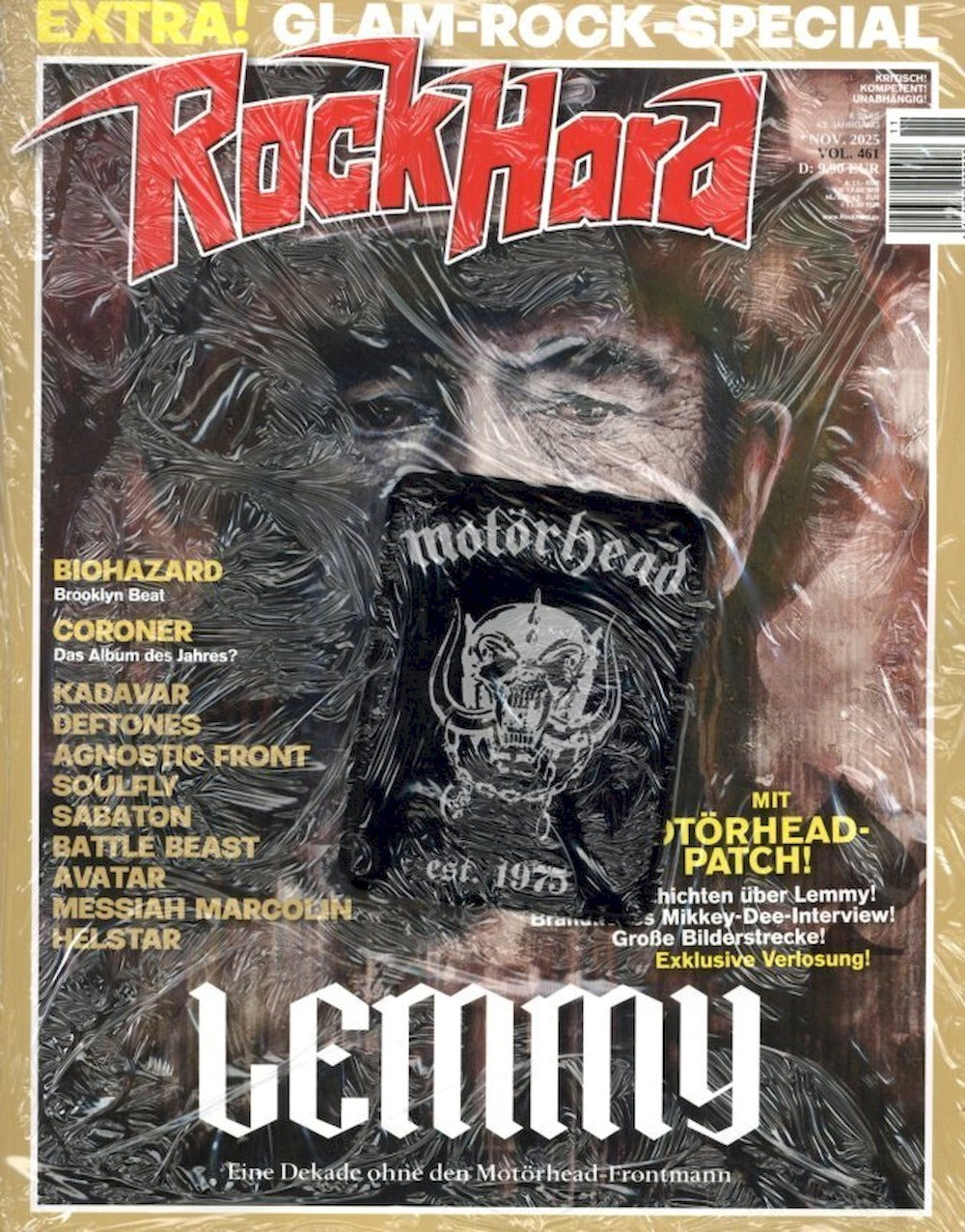 Rock Hard Magazin Deutschland 2025-11 Lemmy Kilmister #461 + Poster