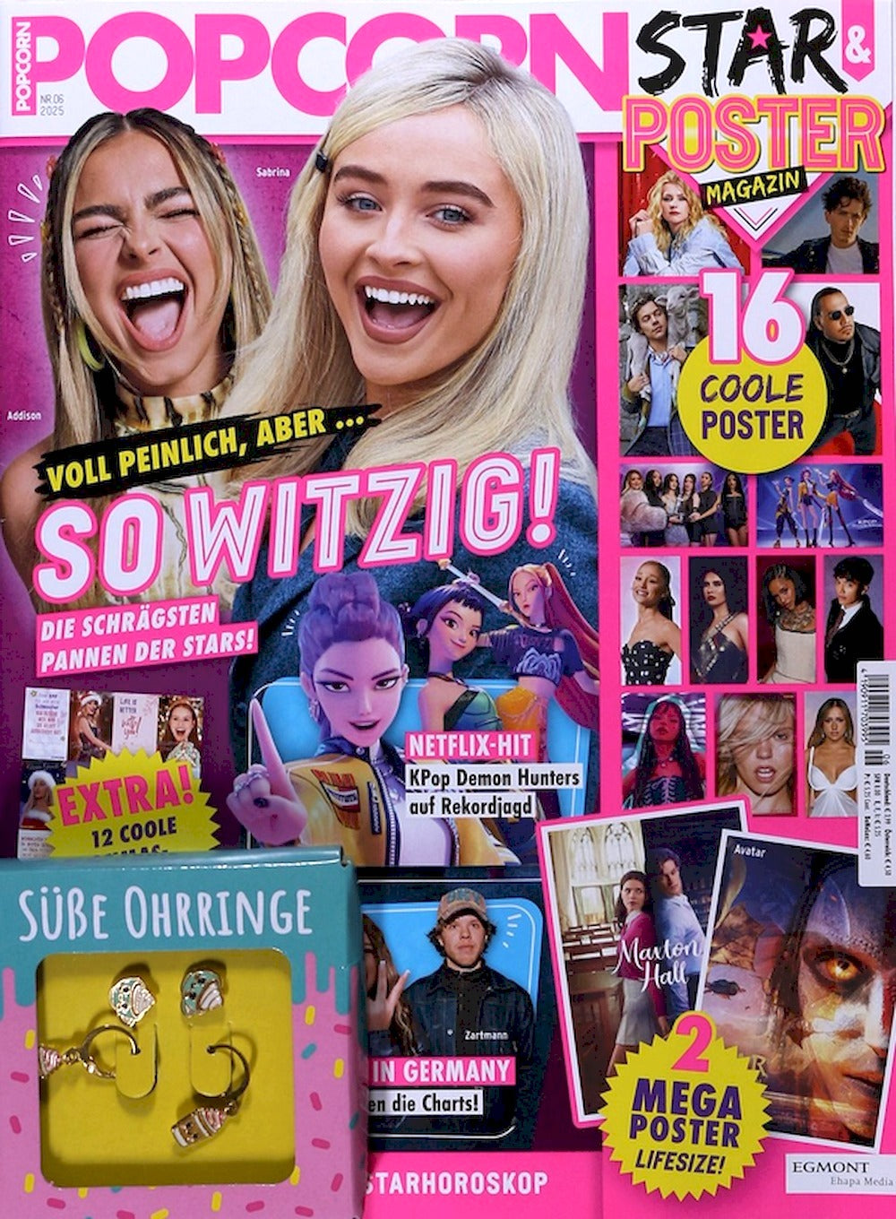 Popcorn Magazin Deutschland 2025-06 Sabrina Carpenter Harry Styles + Poster