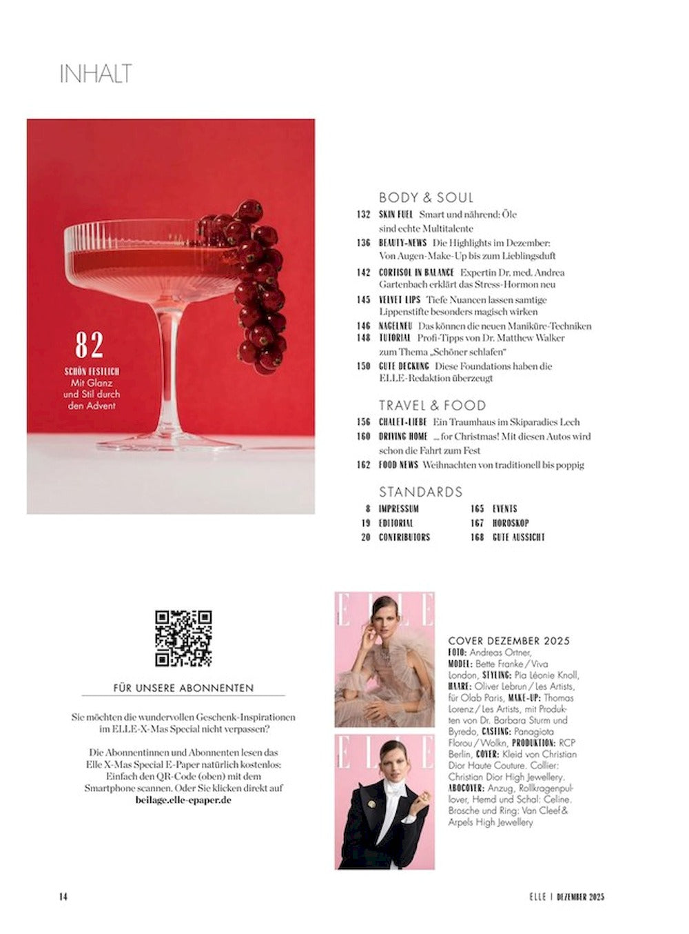 Elle Magazin Deutschland 2025-12 Bette Franke