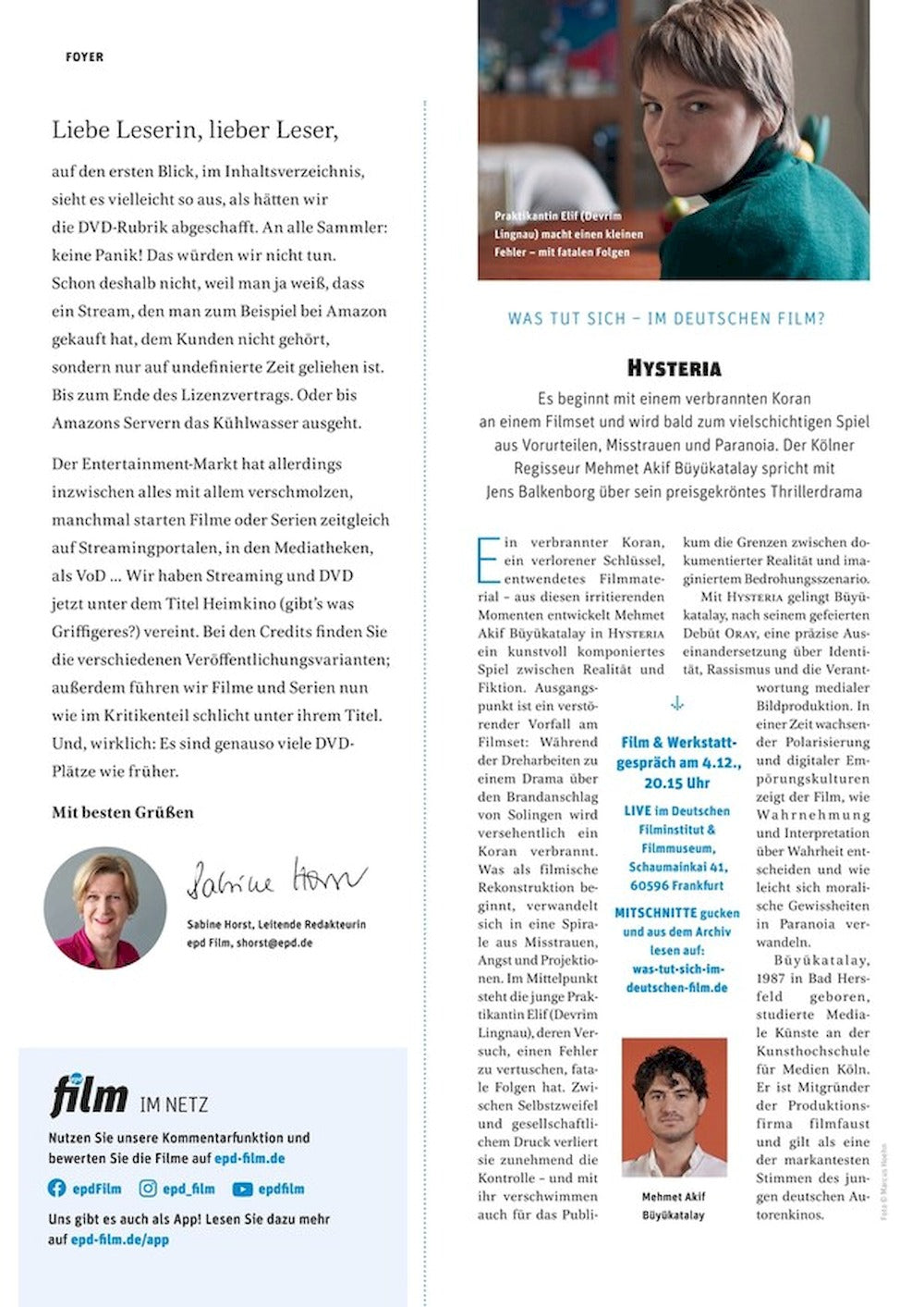 EPD Film Magazine Germany 2025-12 Channing Tatum Joachim Trier