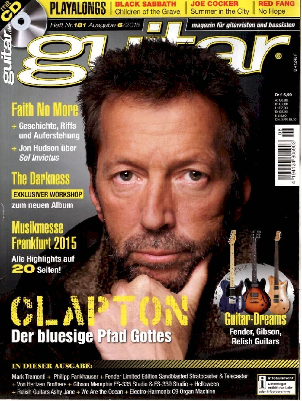 Guitar Magazin Deutschland 2015-06 Eric Clapton Faith No More The Darkness #181