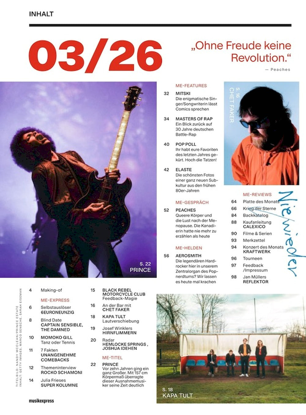 Musikexpress Rivista Germania 2026-03 Prince + Vinyl Single Baltimore/Stare