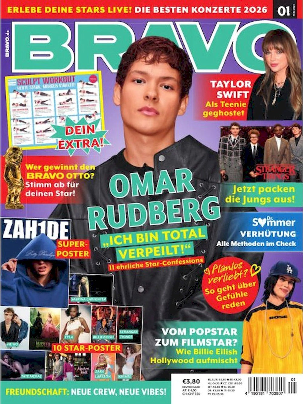 Bravo Magazin Deutschland 2026-01 Omar Rudberg Sabrina Carpenter + Poster