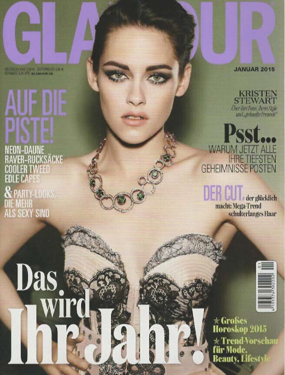 Glamour Magazine Germany 2015-01 Kristen Stewart Original Print Issue