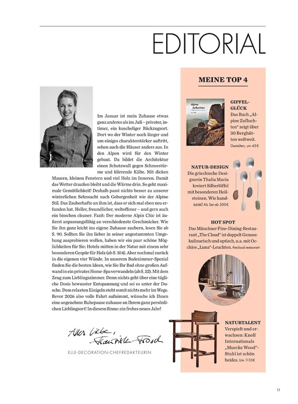 Elle Decoration Magazin Deutschland 2026-01 Alpin Chic British