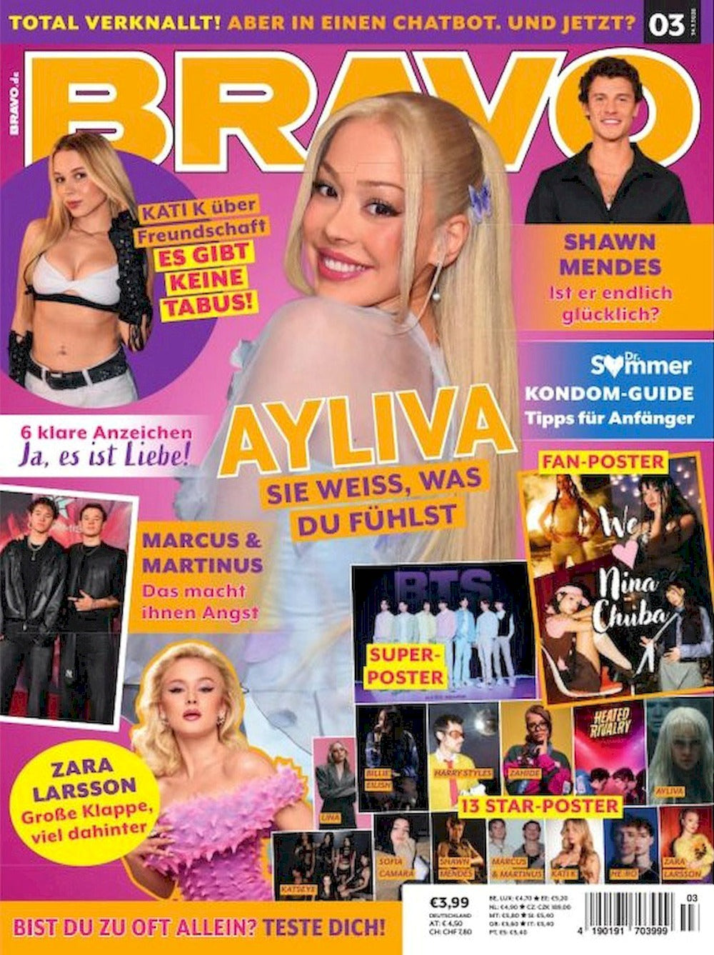 Bravo Magazin Deutschland 2026-03 Ayliva BTS Nina Chuba + Poster