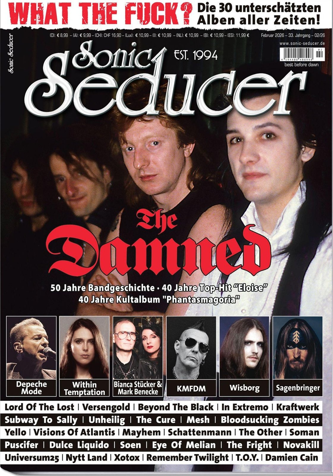 Sonic Seducer Tijdschrift Duitsland 2026-02 The Damned Depeche Mode Within Temptation