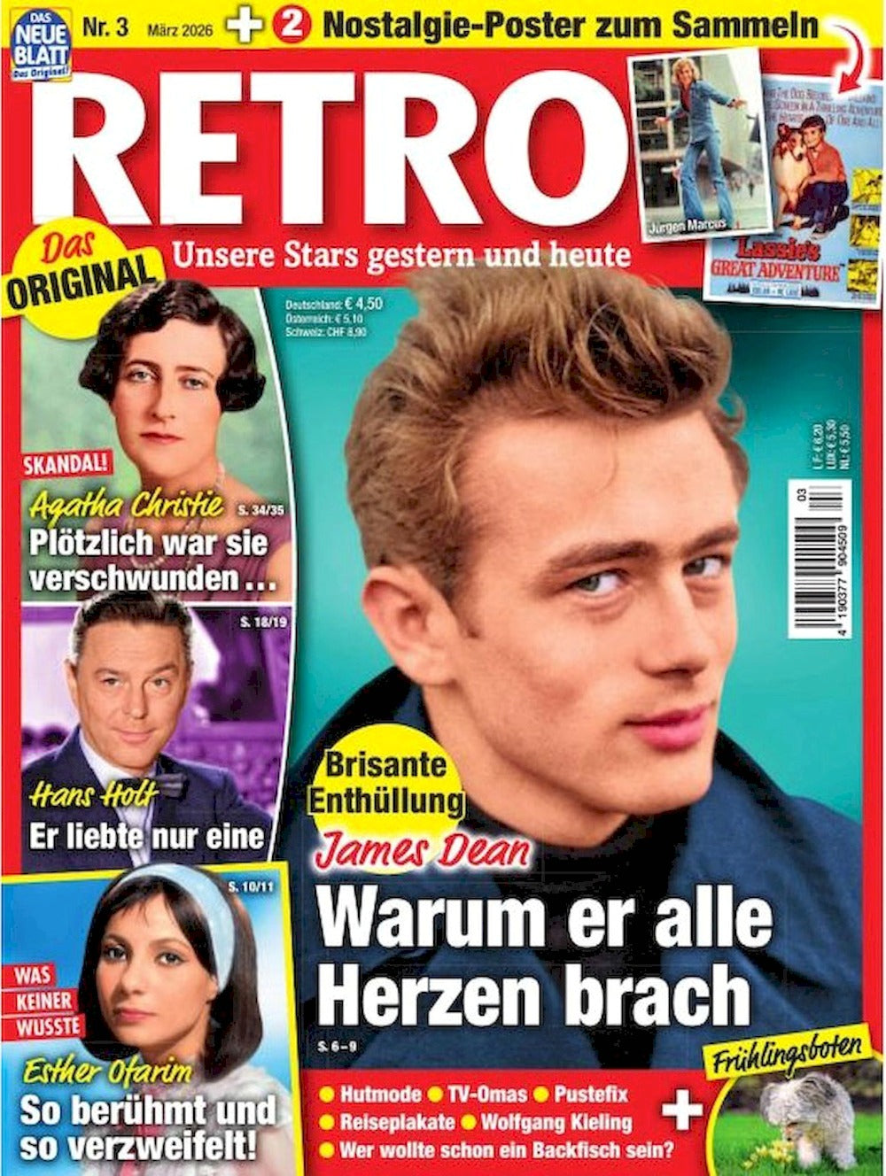 Retro Magazin Deutschland 2026-03 James Dean Lassie + Poster