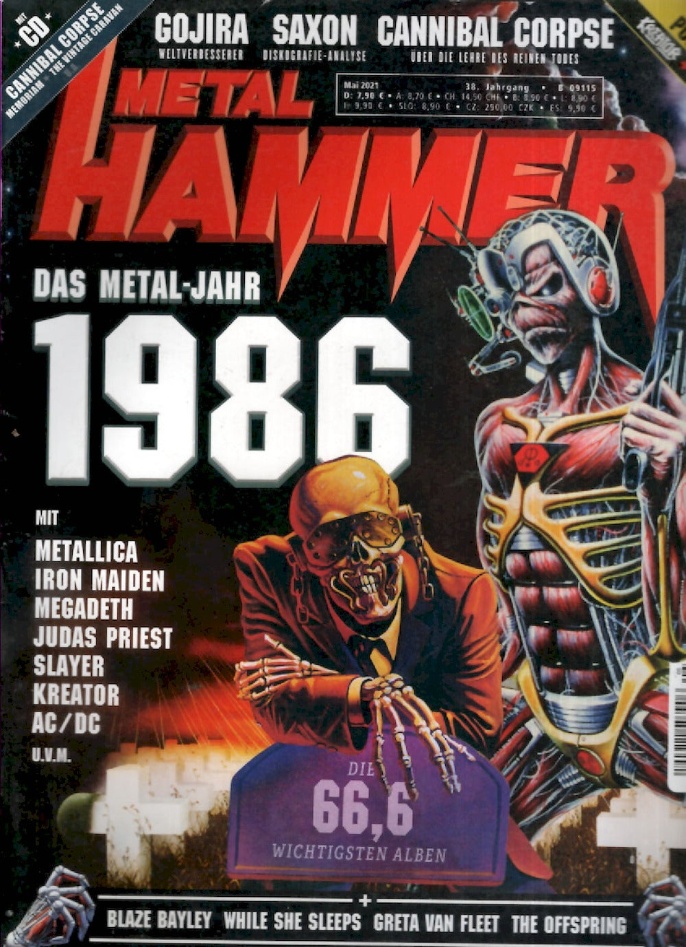 Metal Hammer Magazin Deutschland 2021-05 Iron Maiden Metallica Megadeth Judas Priest