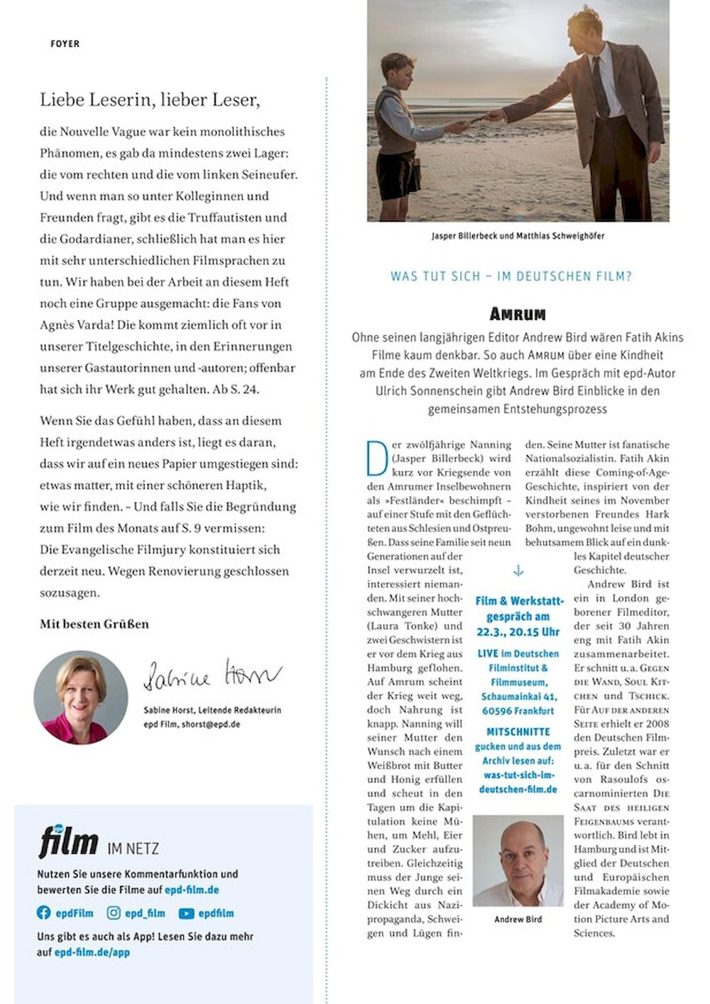 EPD Film Magazin Deutschland 2026-03 Zoey Deutch Aubry Dullin