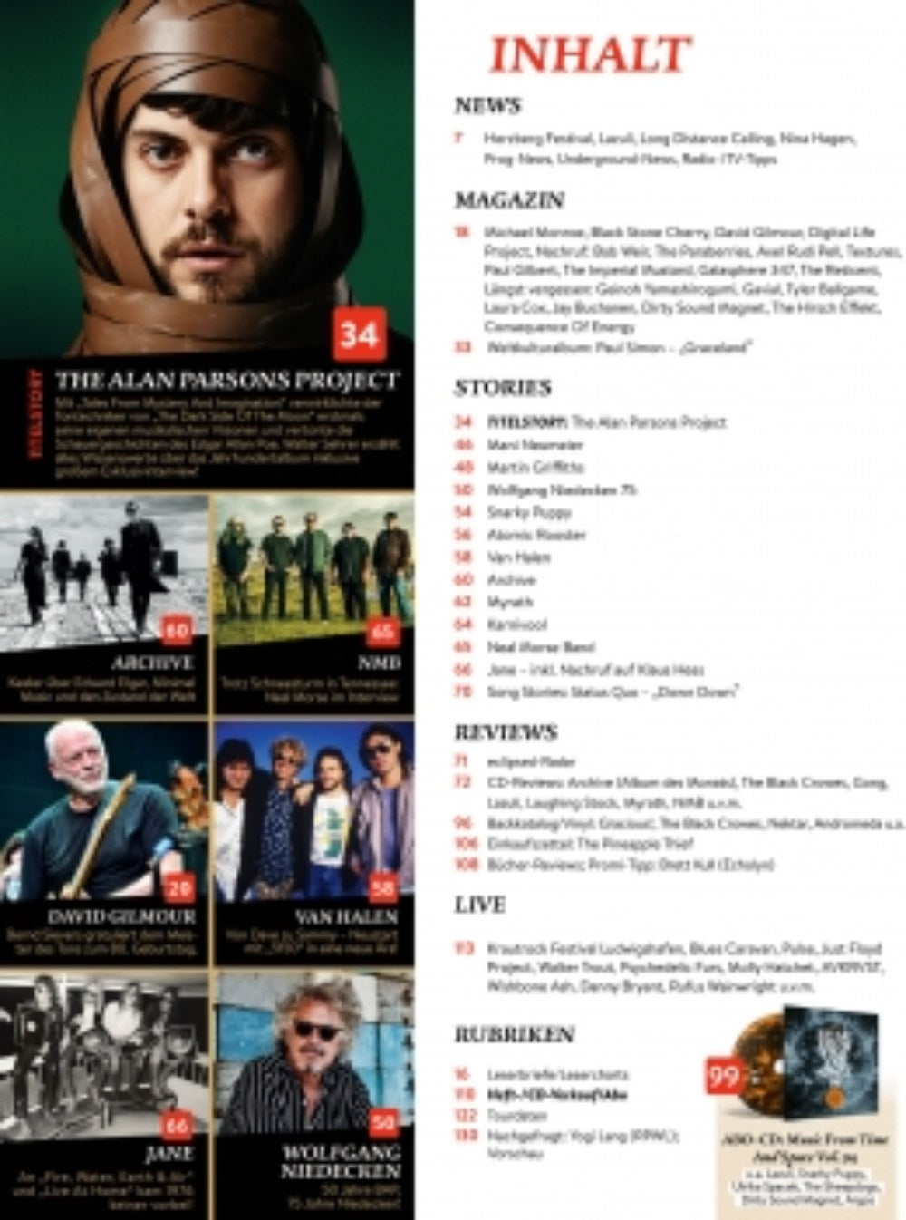 Eclipsed Magazin Deutschland 2026-03 Alan Parsons Wolfgang Niedecken David Gilmour Mani Neumeier Bob Weir #278