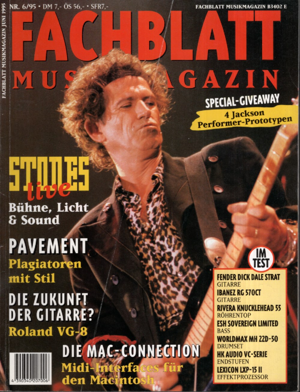 Fachblatt Musiker Magazin Deutschland 1995-06 Keith Richards Dick Dale Pavement The Rolling Stones