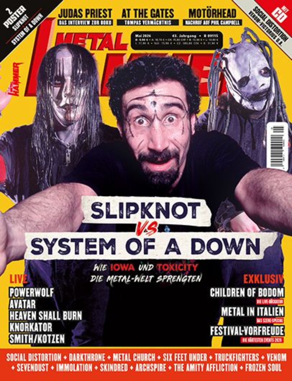 Metal Hammer Magazin Deutschland 2026-05 Serj Tankian Slipknot System Of A Down + CD + Poster