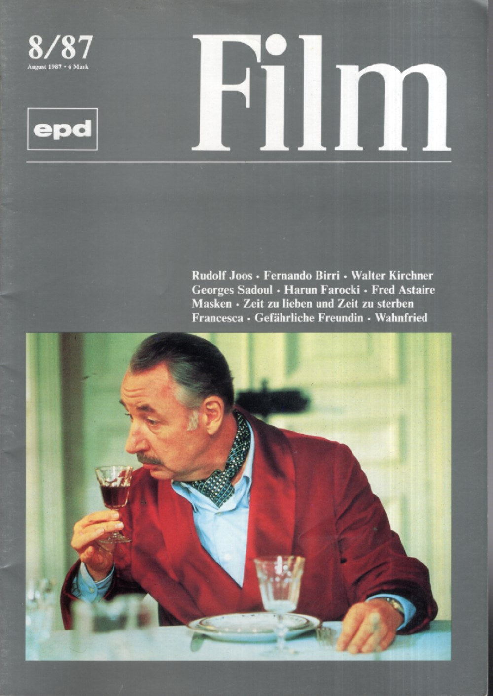 EPD Film Magazin Deutschland 1987-08 Philippe Noiret Rudolf Joos Fernando Birri Walter Kirchner Georges Sadoul