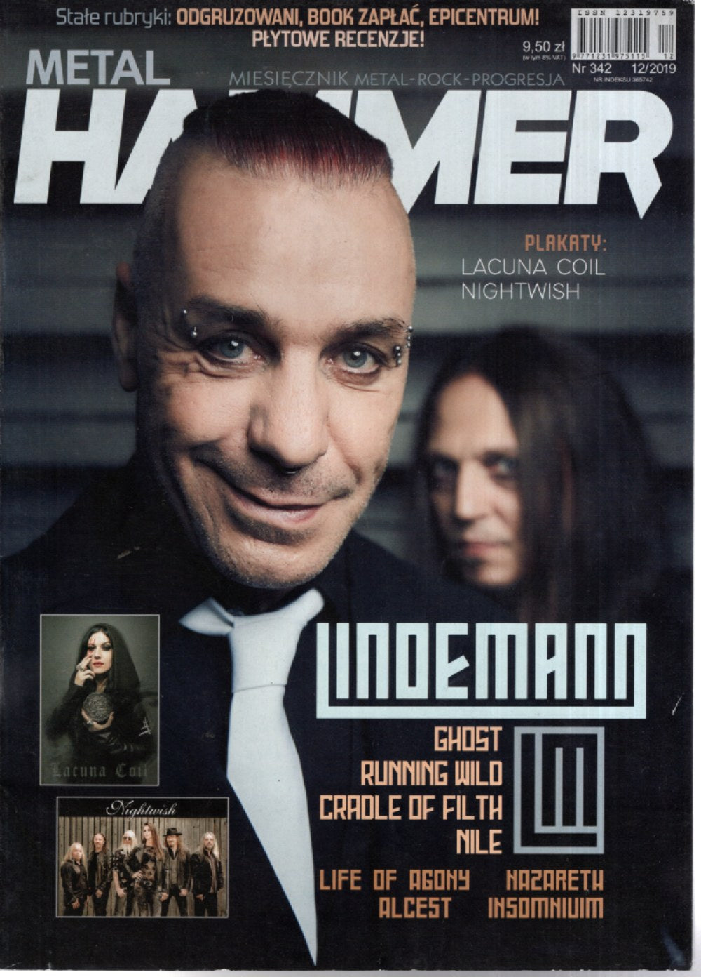 Metal Hammer Magazin Polen 2019-12 Till Lindemann Tuomas Holopainen Nightwish Lacuna Coil Ghost #342
